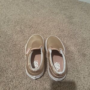 Girls size 12 rose gold Vans step ins